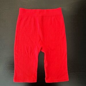 Zara Women's Red Ribbed Athletic Shorts